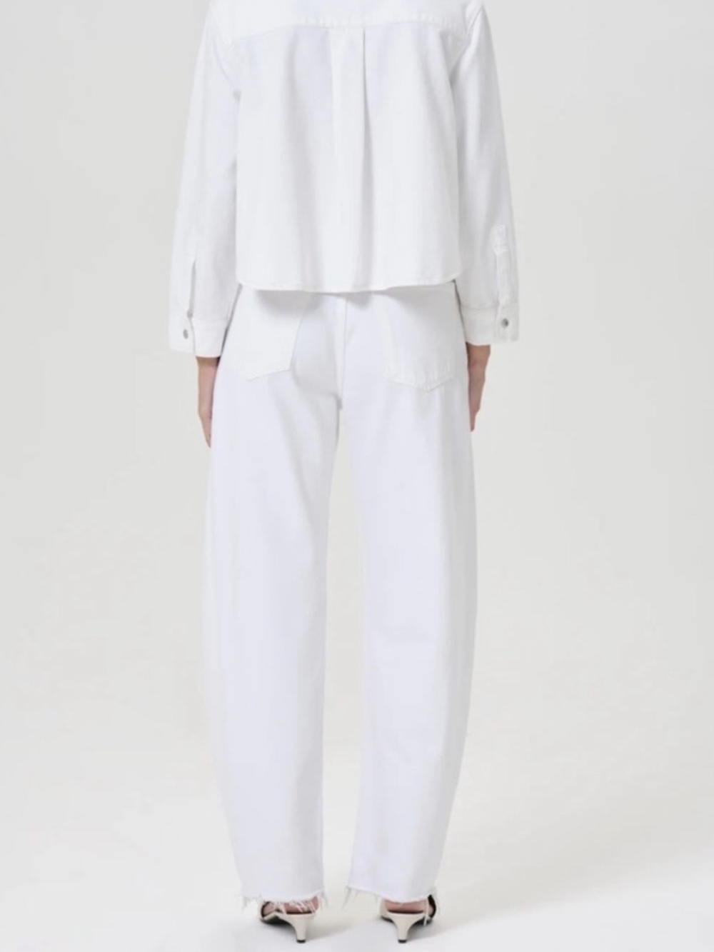 Agolde Luna Barrel Jeans in White (Element) - Picture 2 of 11